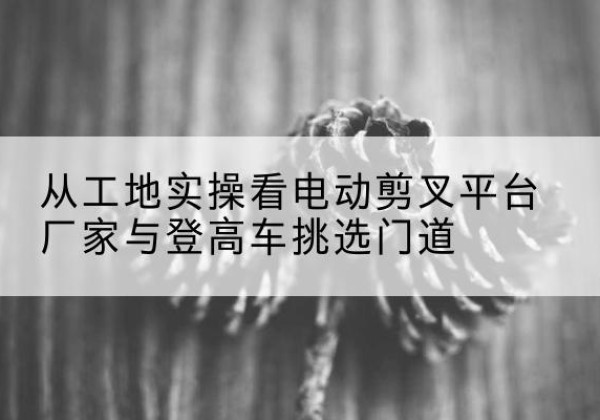 旅顺口电动剪叉升降平台厂家-从工地实操看电动剪叉平台厂家与登高车挑选门道
